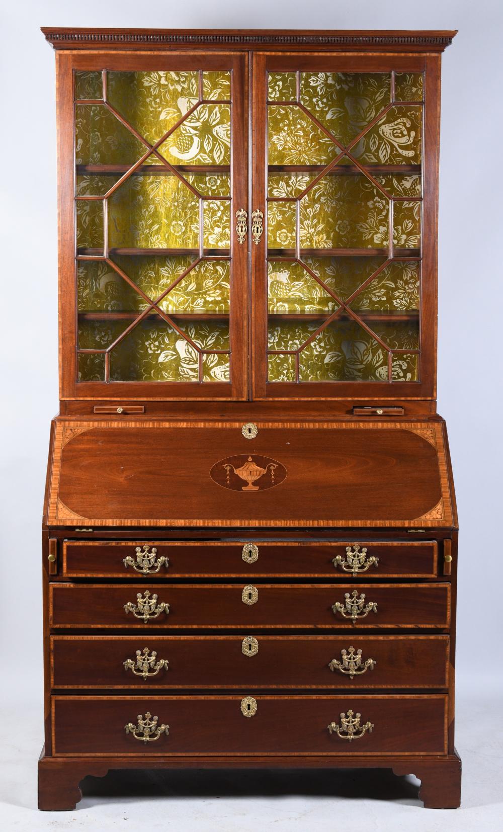 ENGLISH INLAID MAHOGANY SLANT TOP