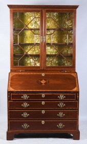 ENGLISH INLAID MAHOGANY SLANT