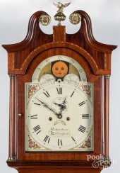 ENGLISH INLAID MAHOGANY TALL C