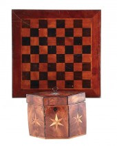 English inlaid mahogany tea ca