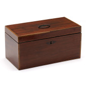 ENGLISH INLAID MAHOGANY TEA CA