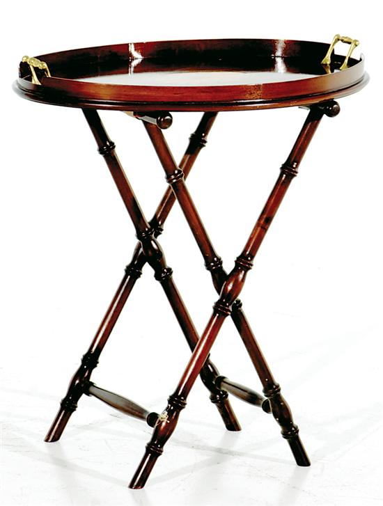 English inlaid mahogany tray on