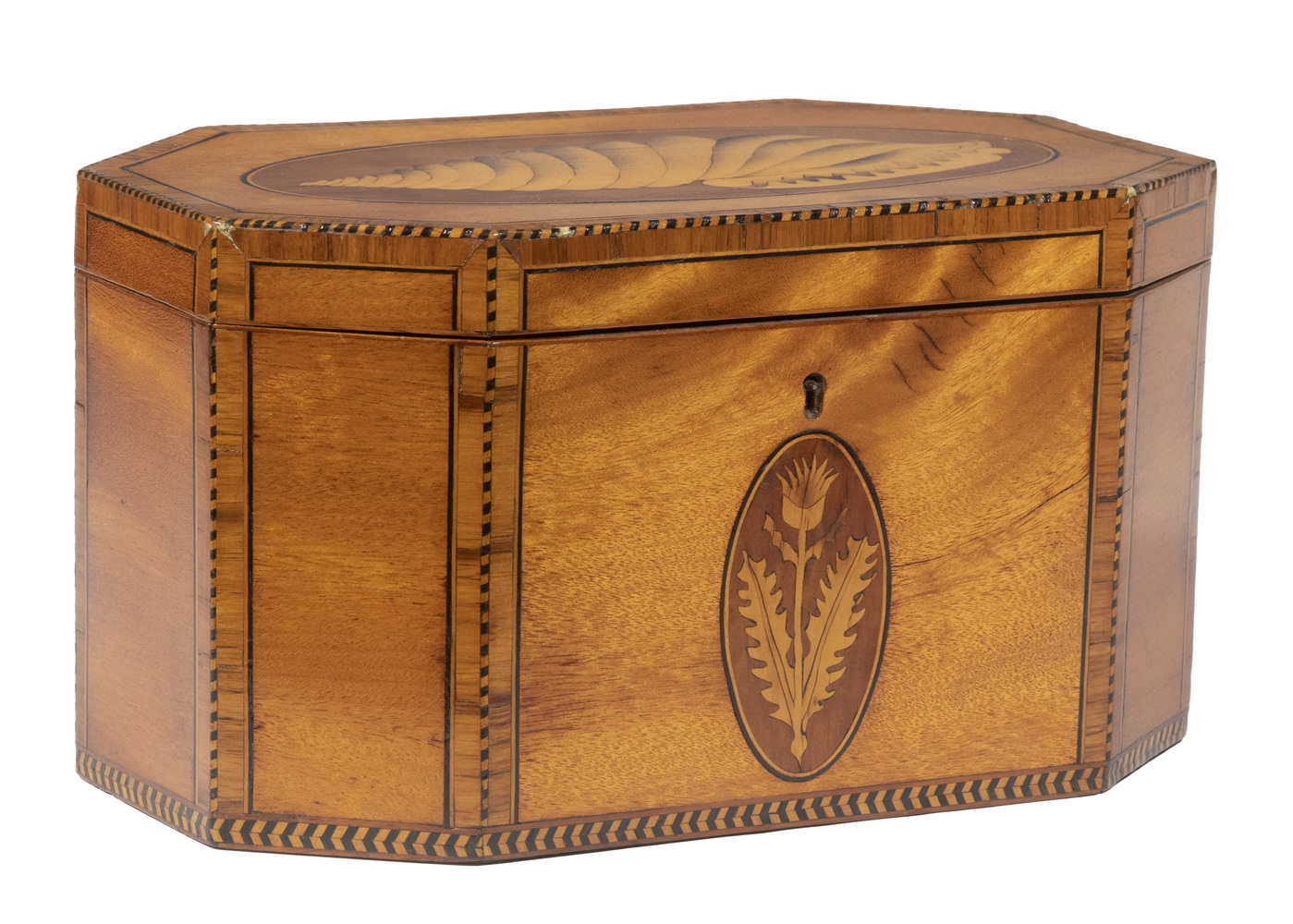 ENGLISH INLAID TEA CADDY Early 19th