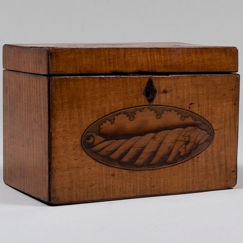 ENGLISH INLAID TEA CADDY5 x 7 x 4