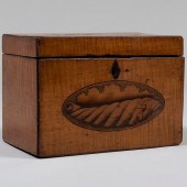 ENGLISH INLAID TEA CADDY5 x 7