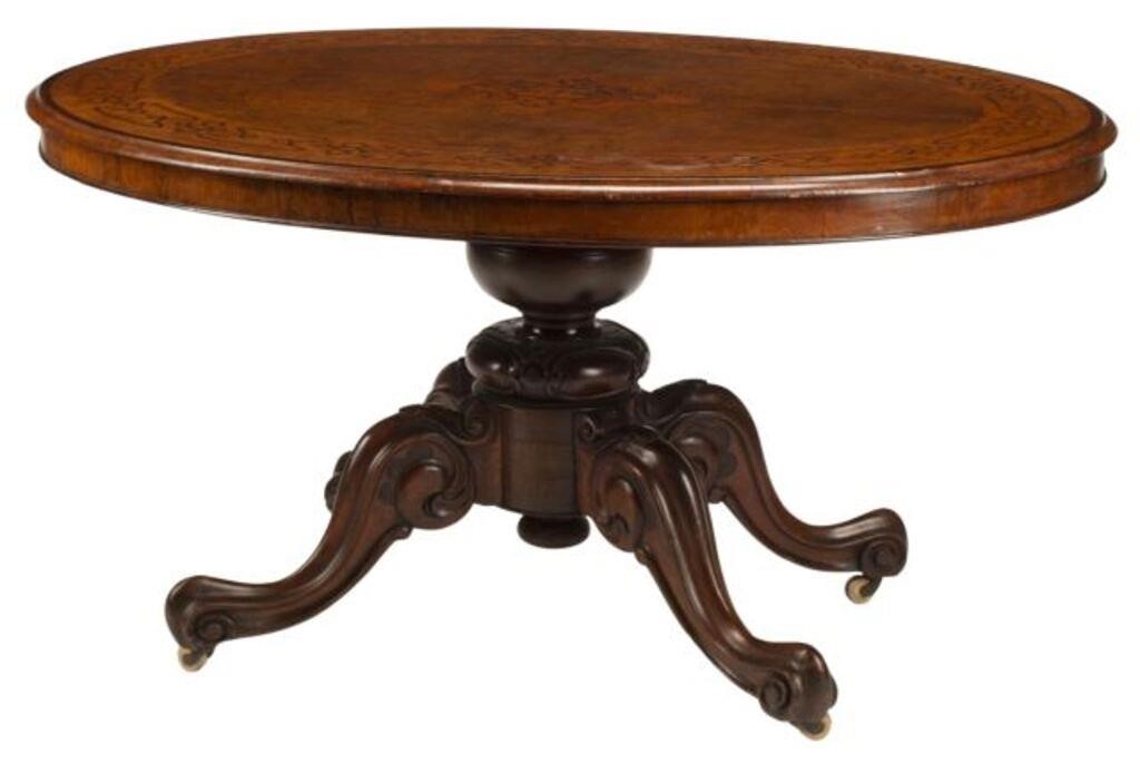 ENGLISH INLAID TILT-TOP BREAKFAST