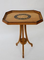 ENGLISH INLAID TRAY TOP STAND,