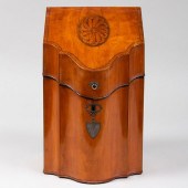 ENGLISH INLAID WOOD KNIFE BOXW