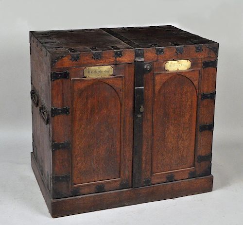 ENGLISH IRON BOUND OAK SILVERWARE