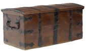 ENGLISH IRON-STRAPPED OAK STOR