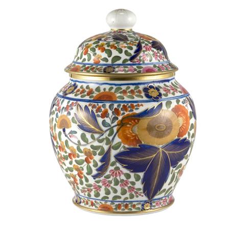 English Ironstone Covered Jar 	 