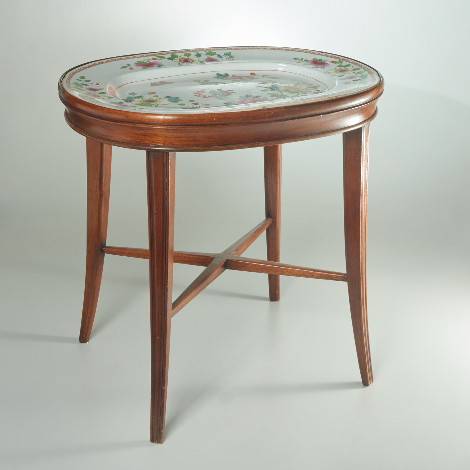 ENGLISH IRONSTONE TRAY ON TABLE