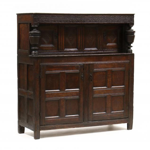 ENGLISH JACOBEAN CARVED OAK COURT