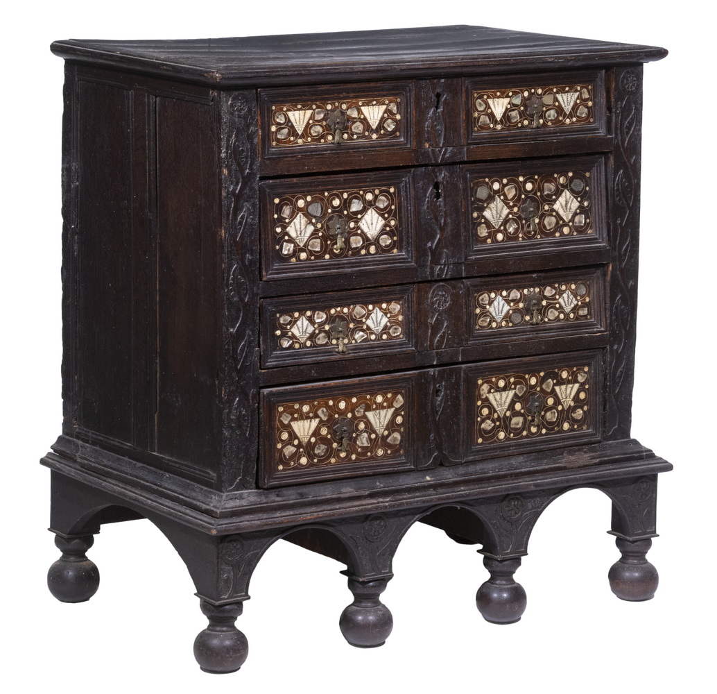 ENGLISH JACOBEAN CHEST ON STAND