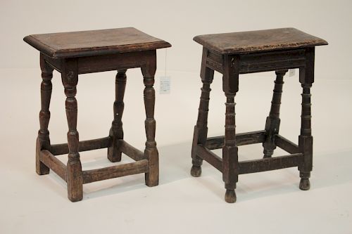 ENGLISH JACOBEAN OAK JOINT STOOL