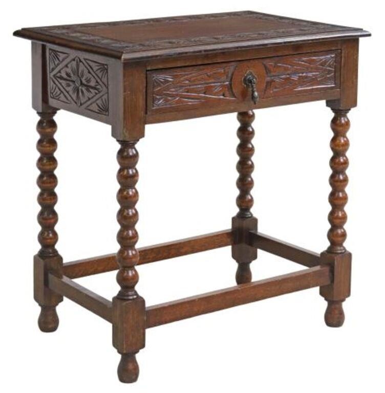 ENGLISH JACOBEAN STYLE CARVED OAK