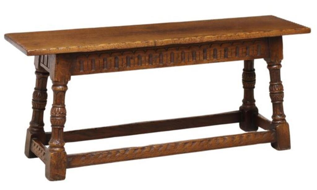 ENGLISH JACOBEAN STYLE CARVED OAK