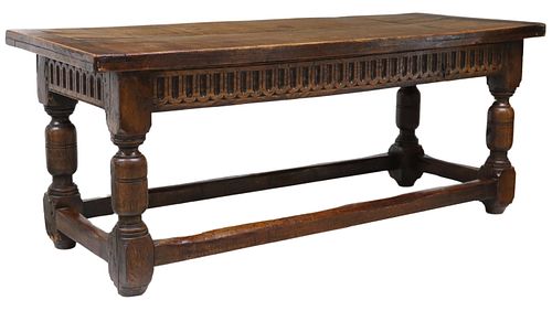 ENGLISH JACOBEAN STYLE CARVED OAK