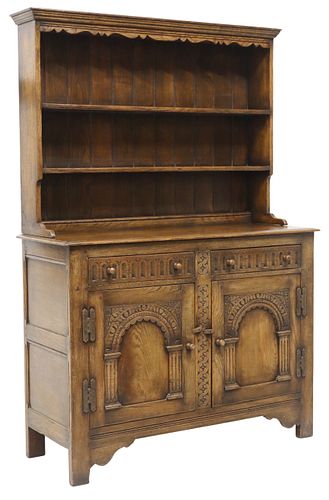 ENGLISH JACOBEAN STYLE CARVED OAK