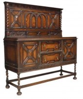 ENGLISH JACOBEAN STYLE OAK BAR