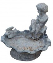 ENGLISH LEAD PUTTO & BIRD SHEL