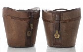 ENGLISH LEATHER BOUND HAT BOXE