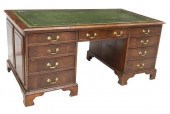 ENGLISH LEATHER TOP MAHOGANY D