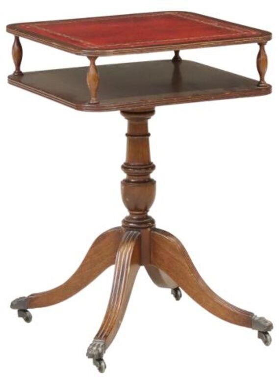 ENGLISH LEATHER-TOP MAHOGANY