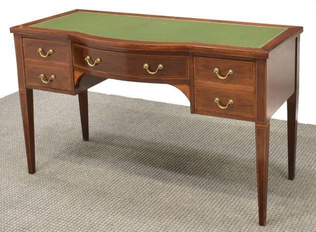 ENGLISH LEATHER-TOP MAHOGANY