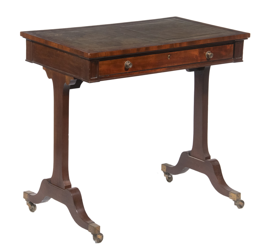 ENGLISH LEATHER TOP SINGLE DRAWER