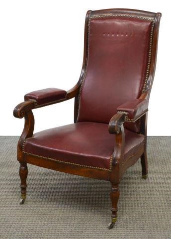 ENGLISH LEATHER UPHOLSTERED LIBRARY