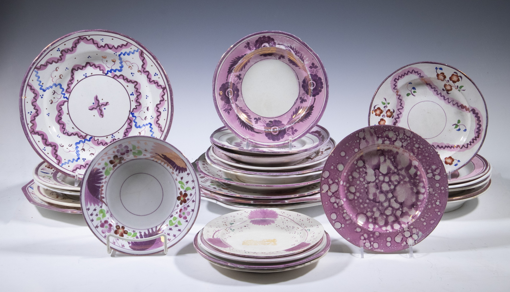 ENGLISH LUSTREWARE PLATES Lot of