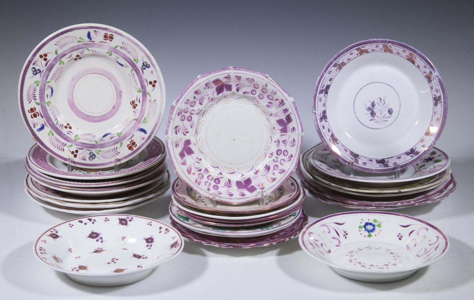 ENGLISH LUSTREWARE PLATES Lot of
