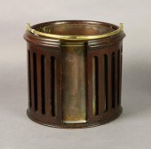 ENGLISH MAHOGANY AND BRASS PLA