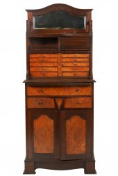 ENGLISH MAHOGANY AND BURL-WALN