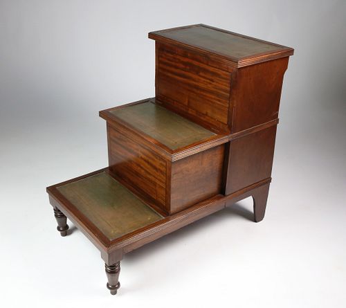 ENGLISH MAHOGANY AND GREEN TOOLED