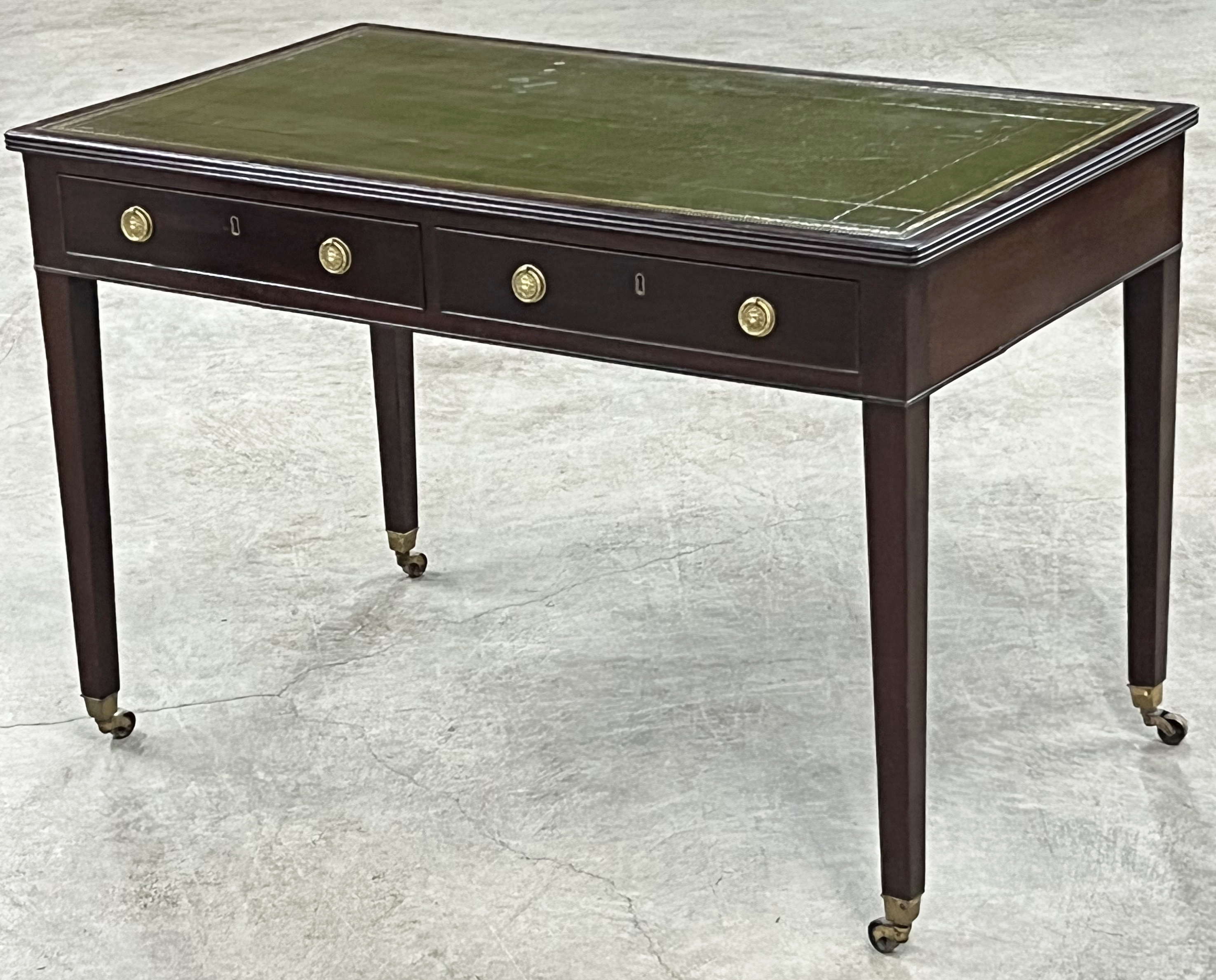 ENGLISH MAHOGANY AND LEATHER