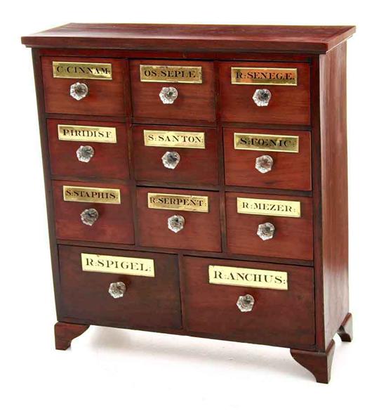English mahogany apothecary chest