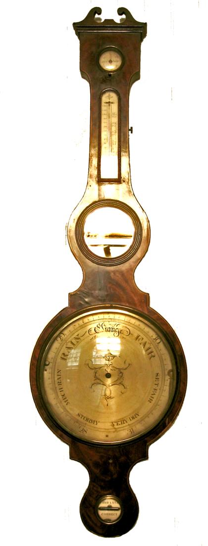 English mahogany banjo barometer