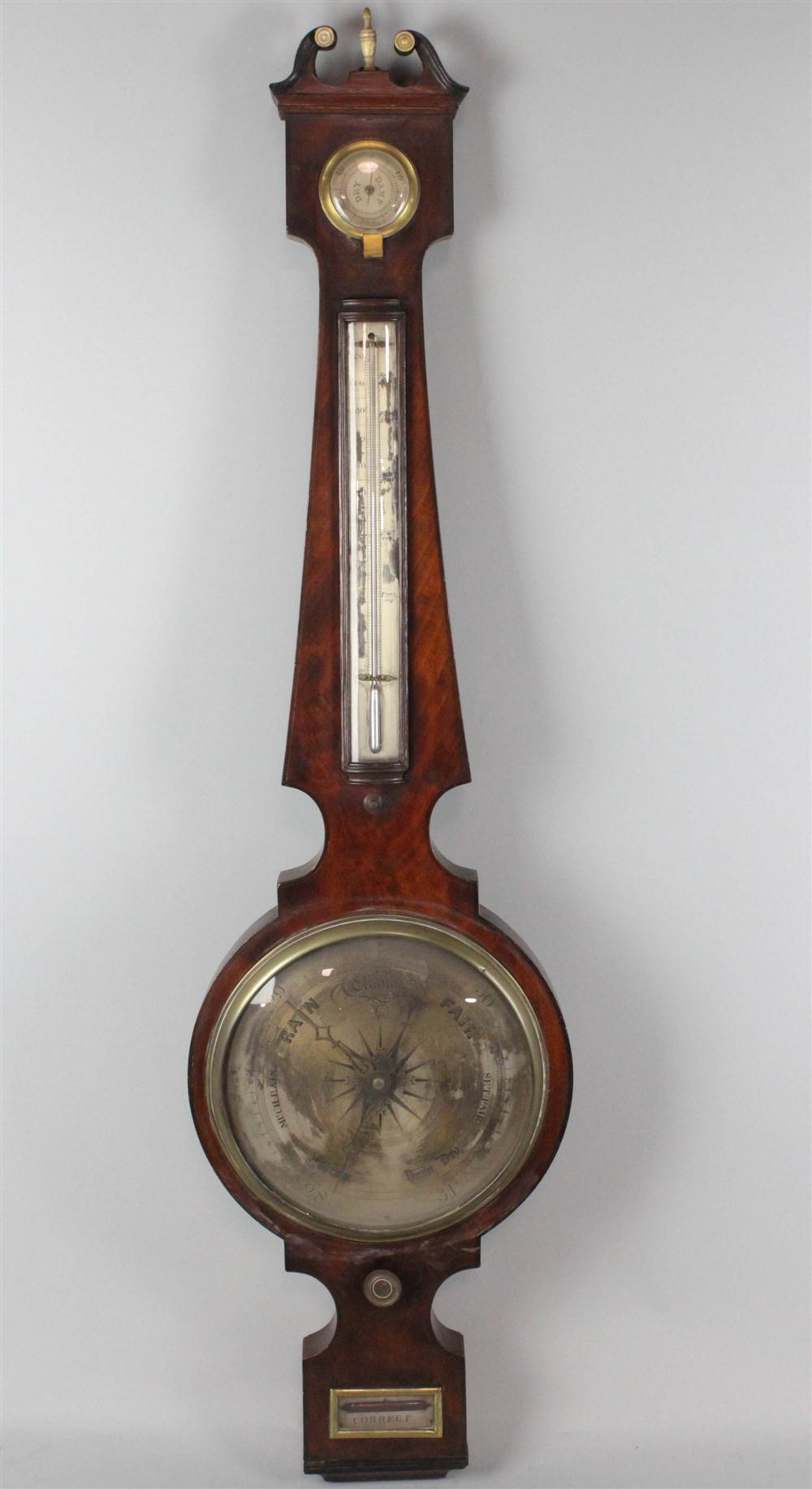 ENGLISH MAHOGANY BANJO BAROMETER