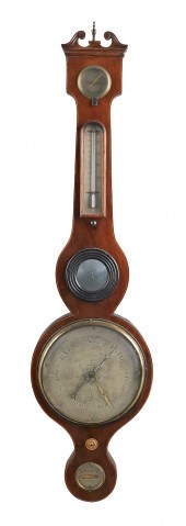English mahogany banjo baromet