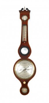 English mahogany banjo baromet