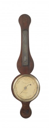 English mahogany banjo baromet