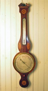 English mahogany banjo baromet