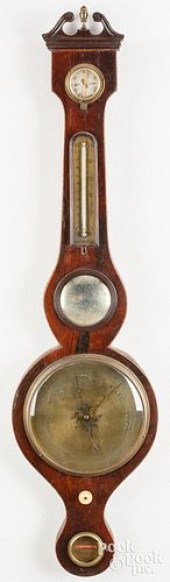 ENGLISH MAHOGANY BANJO BAROMET