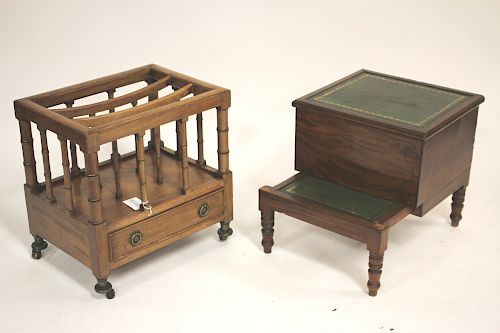ENGLISH MAHOGANY BEDSIDE STEPS &