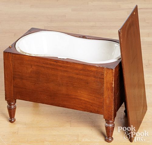 ENGLISH MAHOGANY BIDET, CA. 19TH