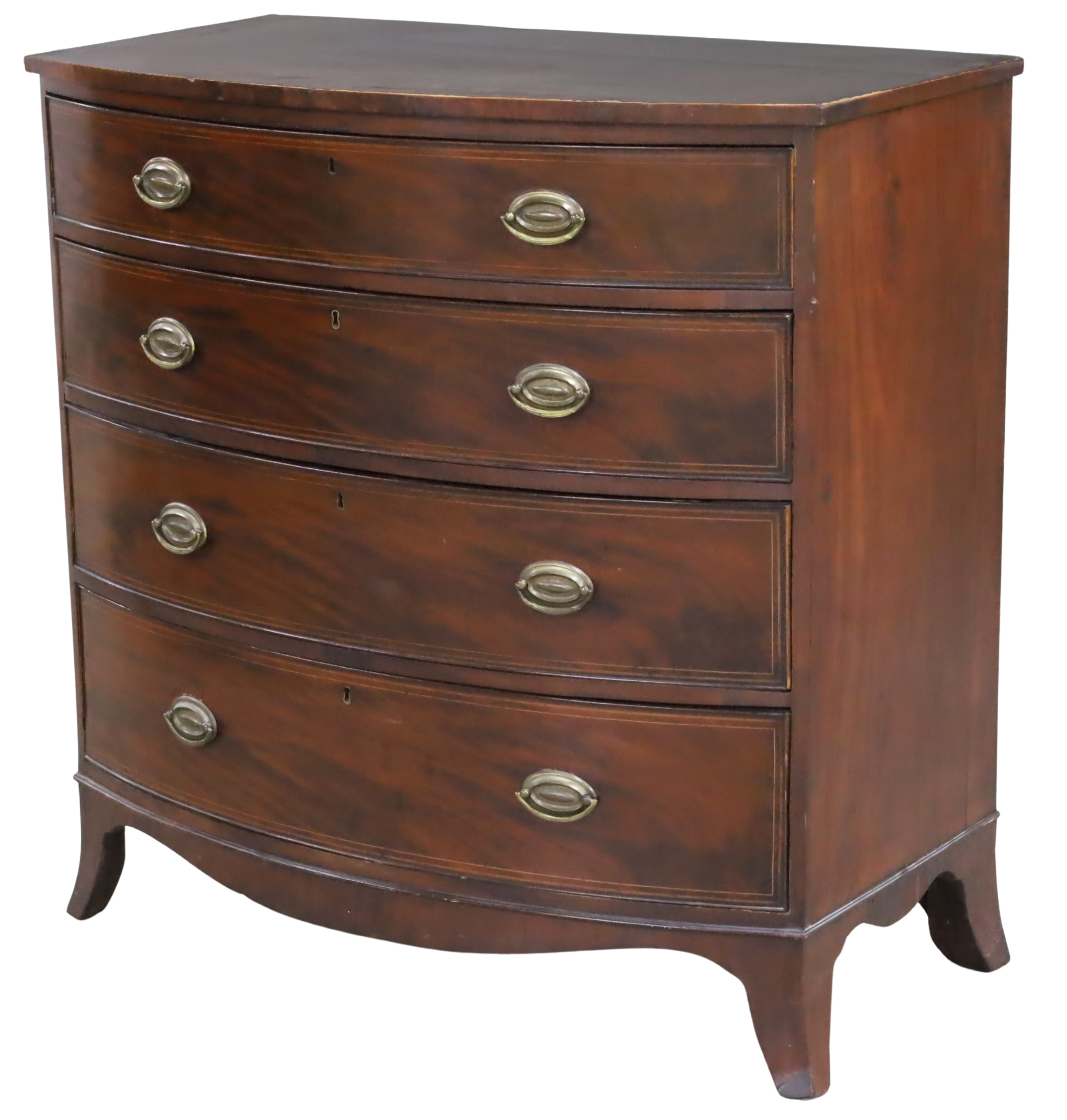 ENGLISH MAHOGANY BOWFRONT CHEST