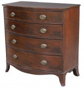ENGLISH MAHOGANY BOWFRONT CHES