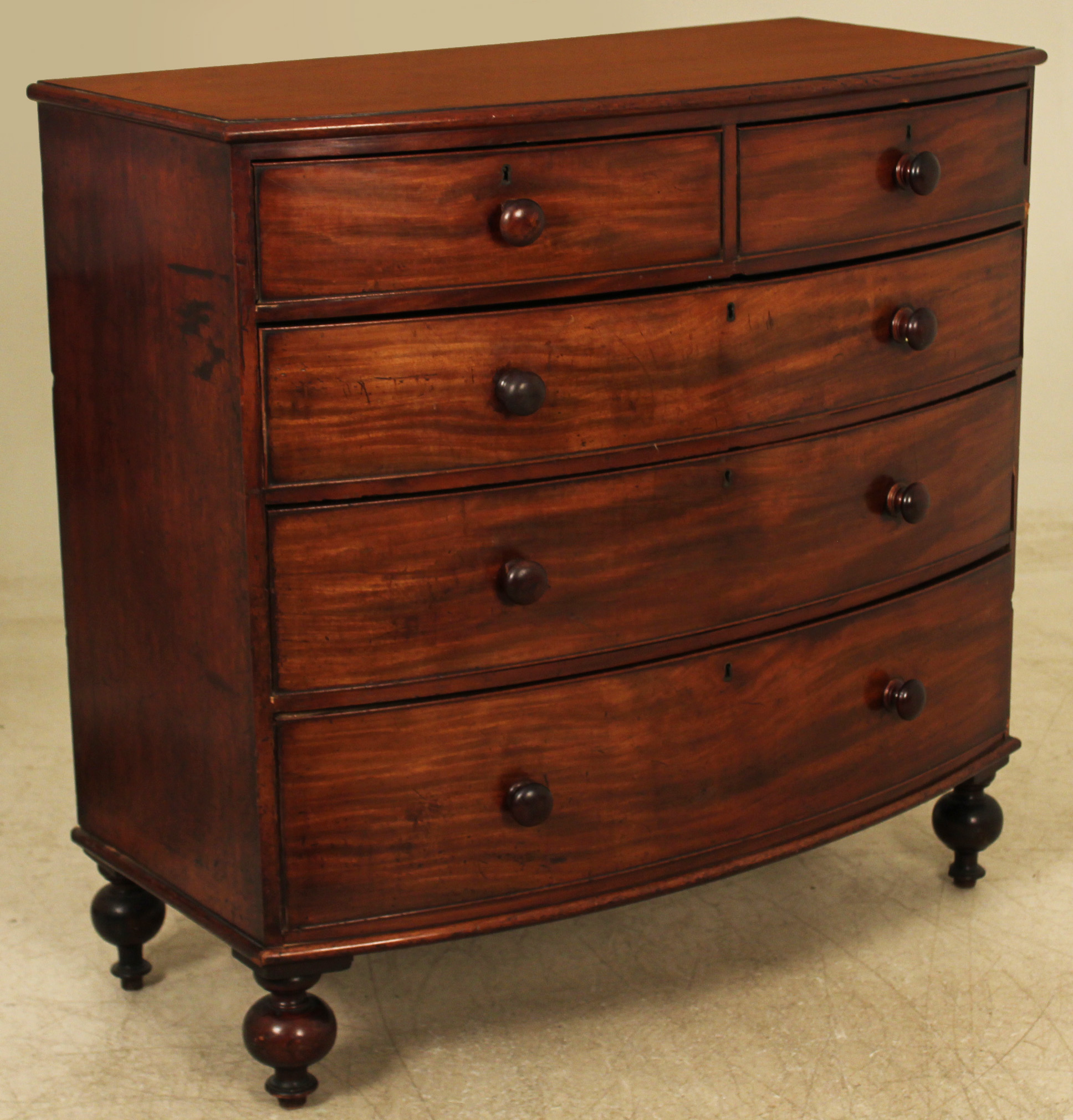 ENGLISH MAHOGANY BOWFRONT CHEST